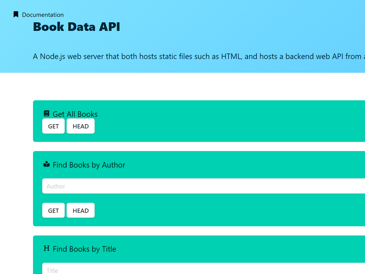 Book API Screenshot