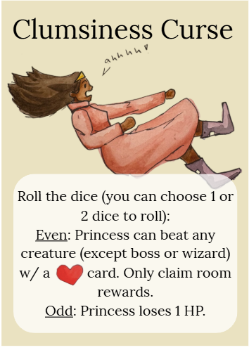 clumsiness curse card