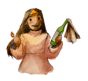 Princess holding a molotoc cocktail